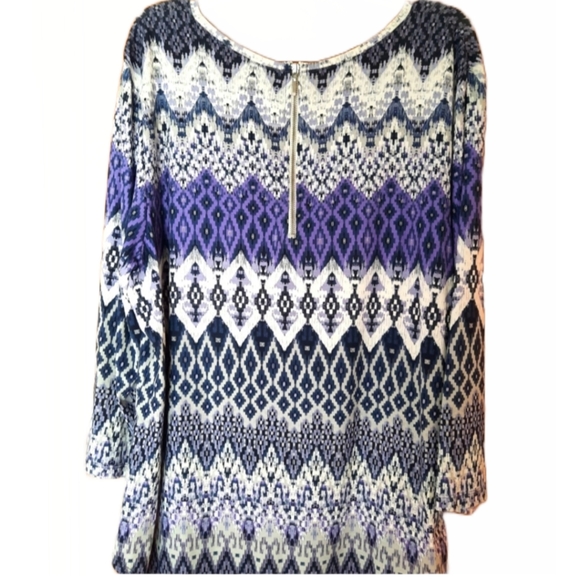 Chico's blue white blouse - Picture 2 of 4